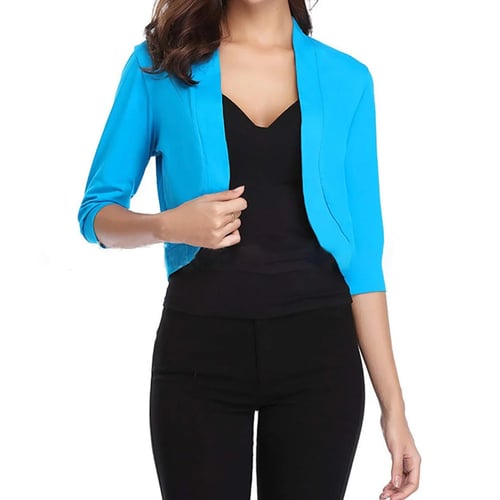Womens Velvet Blazer Coat Jacket Cardigan Suit OL Casual Open Front Outwear Tops