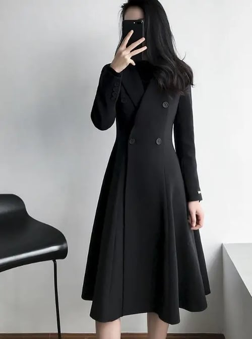 2020 Autumn Double Ted Trench Coat, Trench Coat With Flared Skirt