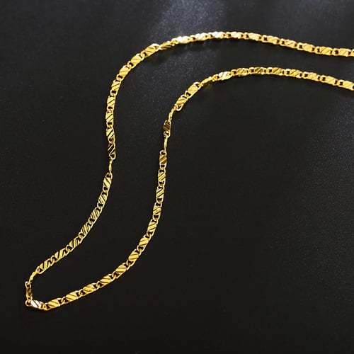 Golden Chain Necklace 18k Gold Plated Snake 1.2mm 16"—26" DIY Jewelry w/ Clasp 