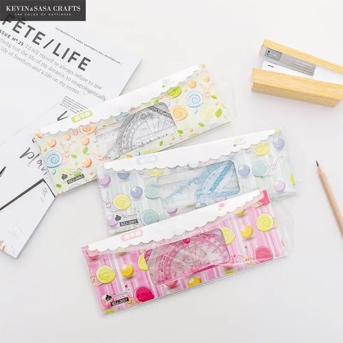 School Ruler Wooden For Students Office Stationery Supplies Cute Measuring Tools 
