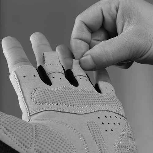 ROCKBROS Cycling Short Half Finger Shockproof Breathable Gloves Black White 