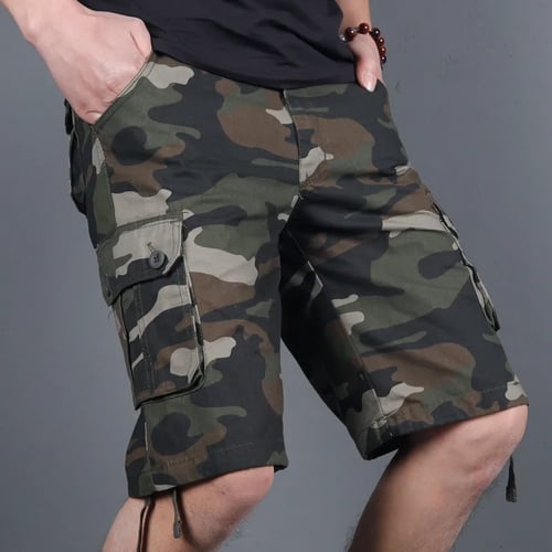 Mens Army Military Cargo Combat Shorts Summer Casual Camo Short Pants Trousers 