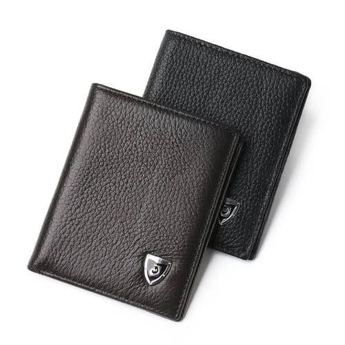 Small Slim Mini Genuine Leather Men Wallet Male Purse Thin  Money Bag Short 