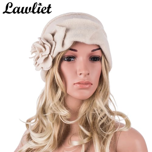 Lawliet Ladies Vintage Elegant Wool Cloche Hat Winter Warm Berets