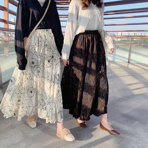 Women's Bohemian Style Print Long Maxi Skirt