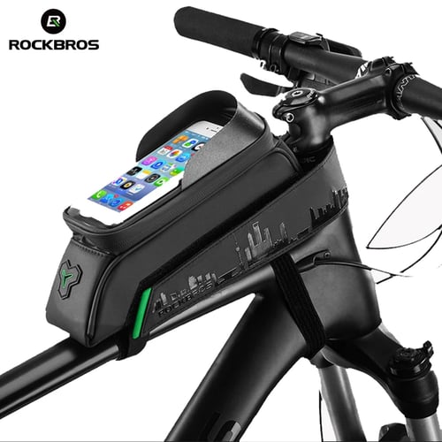 Bike Bicycle Front Frame Touch Screen Waterproof Phone Bag MTB Top Tube Pannier 