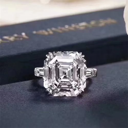 Luxury Oval Cut Black Sapphire CZ Promise Wedding Ring 925 Silver Womens Jewelry 
