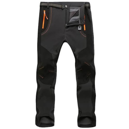 Mens Outdoor Hiking Trousers Thick Fleece Windproof Winter Warm Tactical Pants 