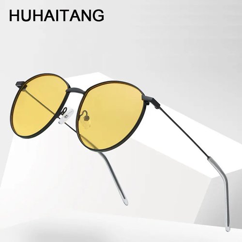 Huhaitang Vintage Square Sunglasses Men Small Heavy Quality 