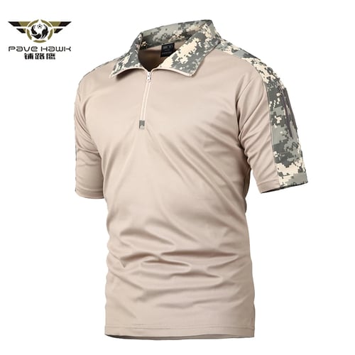 Mens Airsoft Tactical Shirt Army POLO Short Sleeve Military Camo Casual T-Shirt 