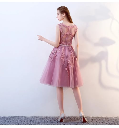 Short Tulle Junior Homecoming Dresses Lace Appliques Prom Evening Formal Gowns 