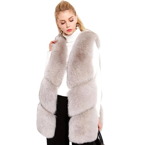 3xl Winter Fashion Women Faux Fur Vest Fake, Coast Fake Fur Coats