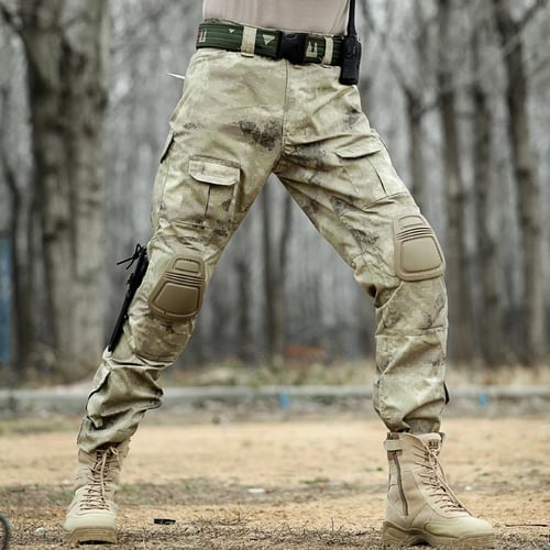 Mens Camo Combat Tactical Cargo Army Military Work Pants Camouflage Trousers USA