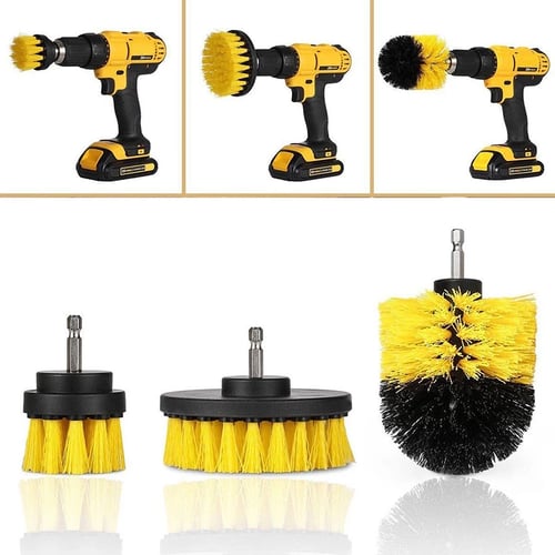 Cleaning Drill Brush Carpet Tile Power Scrubber Tub Cleaner Attachment kit 3PCS 
