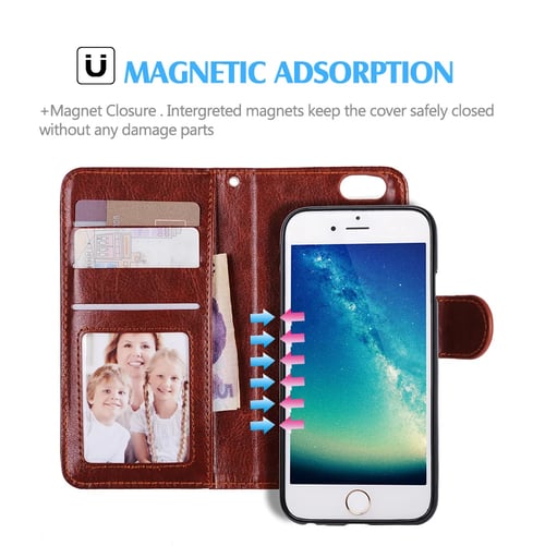 For Iphone 7 Plus Case Luxury Magnetic Wallet 2 In 1 Detachable Flip Leather Cover For Iphone 7 6 6s Plus Case Lanyard Card Slot Buy For Iphone 7 Plus Case