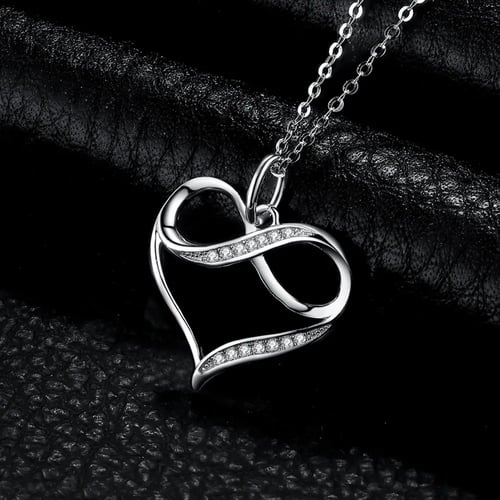 Heart Pendant Necklace 925 Sterling Silver Choker Statement Necklace Women Silver 925 Jewelry Without Chain