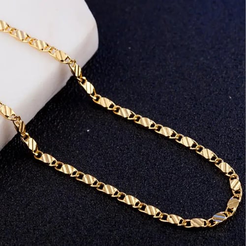 5PCS 16-18-20-22-24-26-28-30 INCH 18K Yellow Gold Filled Figaro Chain Necklaces 