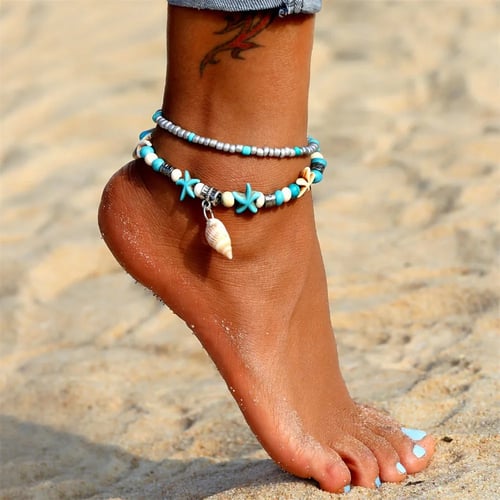 Summer Accessories Women Conch Pendant Shell Anklet Beach Jewelry Foot Chain 
