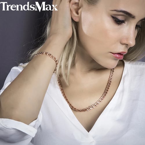 Fashion Necklace For Women Men 585 Rose Gold Venitian Curb Snail Foxtail Link Chains Necklace Fashion Jewelry 50cm 60cm Cnn1 Buy Fashion Necklace For Women Men 585 Rose Gold Venitian Curb