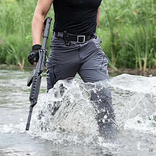 Men Tactical Pants Combat QuickDry Lightweight Waterproof Nylon Cargo Hiking IX9 