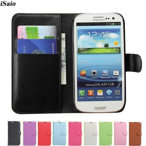 Wallet Case Cover For Samsung Galaxy I9300 SIII S III GT-I9300 S 3 Duos Leather Flip Funda Coque Mobile Phone Case Card Slots - Case Cover For Samsung Galaxy