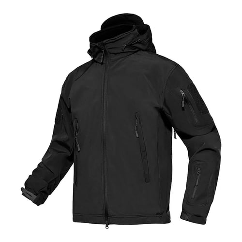 MAGCOMSEN Men's Outdoor Waterproof Jackets Winter Thermal Windproof Windbreaker Coats Softshell Tactical Jacket with Zip Pockets 