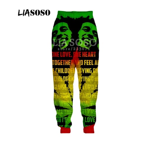 3D Singer Bob Marley Casual Pants Mens Womens Jogger Trousers Fitness Sweatpants