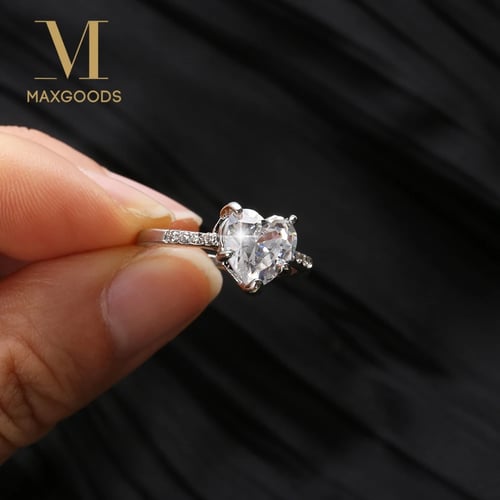 PREtty-2 Fashion Crystal Heart Shaped Wedding Rings Womens Zircon Engagement Rings Glamour Jewelry,9 