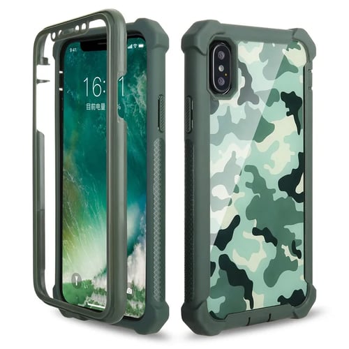 Compatible with iPhone 6/6s case,Heavy Duty Protective Bumper Shockproof Armor Ultra Hybrid Rugged Camouflage Case for iPhone 6/6S-Camo Green