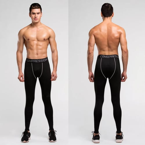 Mens Workout Athletic Long Pants Skin Tights Gym Fitness Running Jogger Trousers 