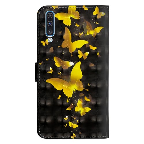 Compatible with Samsung Galaxy A70 Flip Case for Samsung Galaxy A70 Yellow PU Leather Wallet Cover 