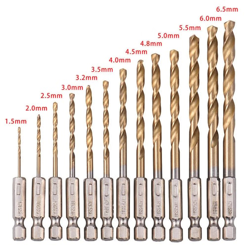 Titanium Coated High Speed Steel Drill Bits 7 pcs 1/4” brand new in packaging 