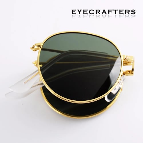 Folding Polarized Mirrored Sunglasses Foldable Pilot Driving Designer Eyewear