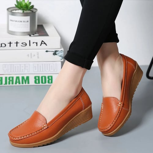 Womens Girls Casual Loafers Round Toe Slip On Pumps Plus Size Outdoor Flats Pump 