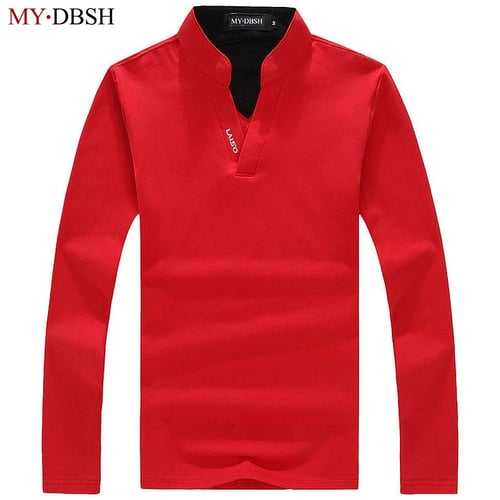 Freely Mens Pure Colour Plus Size Crew Neck Long-Sleeve Polo Top Tshirt 