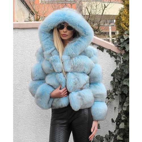 Women Fox Fur Winter Full Pelt Fur Coat Thick Casual Warm Fur Short Jacket New 