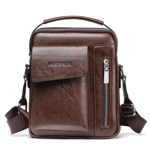 Leather Messenger Bag for Men Cross Body Shoulder Bag Satchel Handbag Purse TOTE