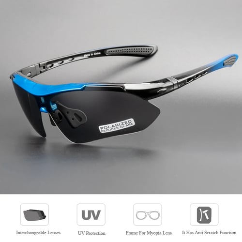 Comaxsun Polarized Cycling Glasses Bike Goggles Fishing Sunglasses UV400 5 Lens 