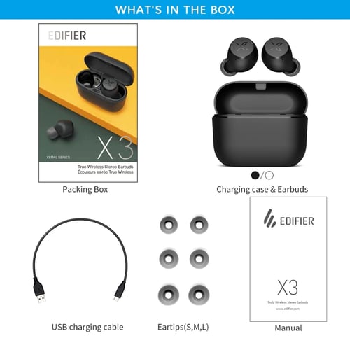 EDIFIER X3 TWS Wireless Bluetooth Earphone bluetooth 5.0 voice assistant  touch control voice assistant up to 24hrs playback - buy EDIFIER X3 TWS  Wireless Bluetooth Earphone bluetooth 5.0 voice assistant touch control