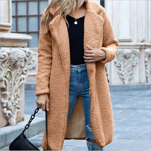 2021 Autumn Long Winter Coat Woman Faux Fur, Plus Size Teddy Coat Long Faux Fur