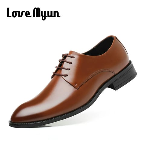 Mens Pointed Toe Formal Dress Business Oxford Leather Shoes Casual Wedding Shoes 