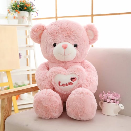80cm Big Teddy Bear Soft Stuffed Plush Animal Toys Valentine Birthday Kids Gifts 