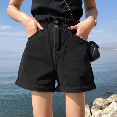 Biker Shorts for Women Womens Lace Casual Loose Elastic Drawstring Shorts Hollow Out Shorts Ruffle Trim Summer Shorts 