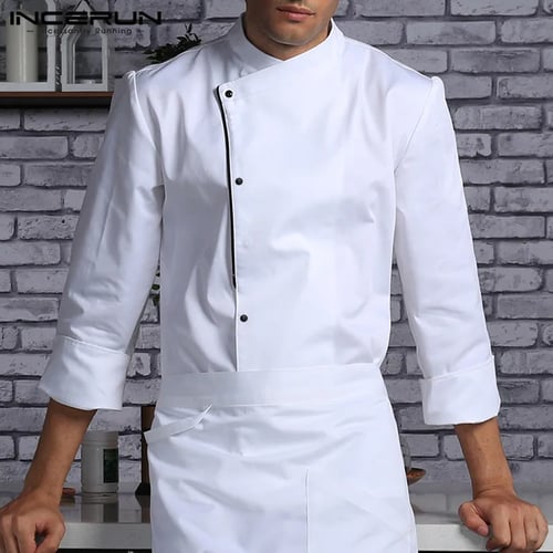 Kitchen Hotel Chef Long-Sleeve Overalls Top Jacket/Coat Top Work Uniforms Hot S 