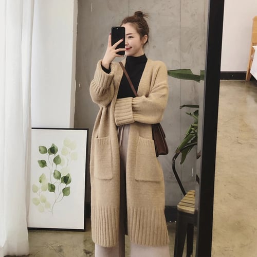 Details about  / latest Autumn winter Korean fashion trend loose cardigan Knitting sweater coat
