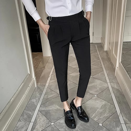 NEW Mens Leisure Formal Pants Solid Business Pant Straight Dress Skinny Trousers 