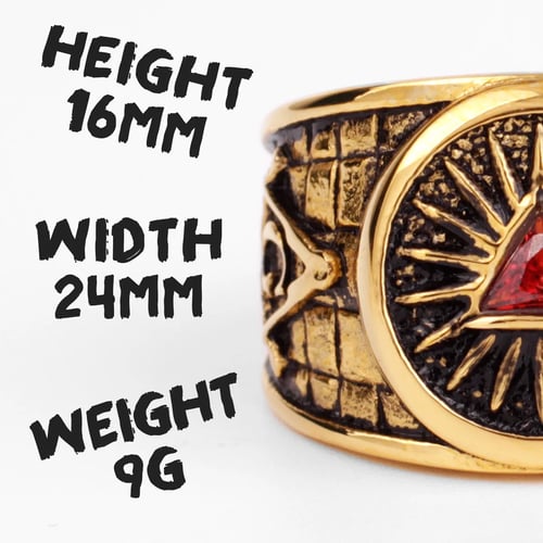 Spinner Freemason Ring Stainless Steel for Men Masonic Punk Hip-hop Jewelry 