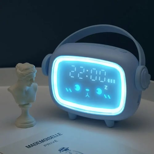 Kids Cute Digital Alarm Clock with Night Light Table Wake Up Clocks Home Decor 