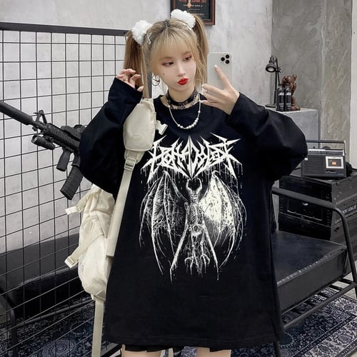Retro Angel Goth Hoodie Women Oversized Emo Punk Harajuku Winter Top Dark Aesthetic Fairy Grunge Alt Plus Size Alternative Hoodi Buy Retro Angel Goth Hoodie Women Oversized Emo Punk Harajuku Winter
