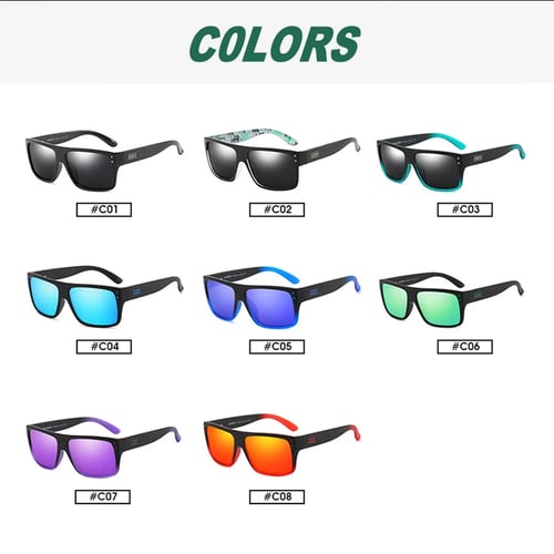 DUBERY Polarized Sunglasses Men Women Square Sport Driving Fishing UV400 Goggles 
